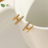 925 Silver Minimalist Double Line Earrings for Women Studs Party Jewelry
