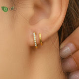 925 Silver Minimalist Double Line Earrings for Women Studs Party Jewelry