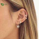 925 Silver CZ Stud Earrings - Wedding Jewelry