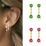 925 Silver CZ Stud Earrings - Wedding Jewelry