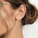 925 Silver CZ Stud Earrings Wedding Jewelry