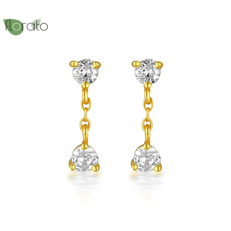 925 Silver CZ Stud Earrings - Wedding Jewelry