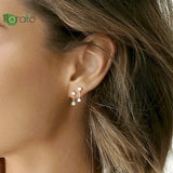 925 Silver CZ Stud Earrings Wedding Jewelry