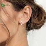 925 Silver CZ Stud Earrings - Wedding Jewelry
