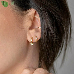 Minimalist Geometry 24K Silver Hoop Earrings for Women