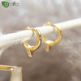 Minimalist Geometry 24K Silver Hoop Earrings for Women