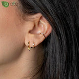 Minimalist Geometry 24K Silver Hoop Earrings for Women