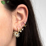 Minimalist Geometry 24K Silver Hoop Earrings for Women