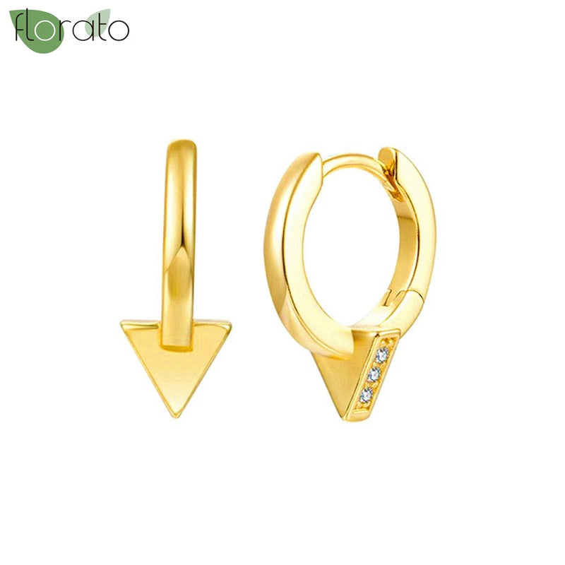Minimalist Geometry 24K Silver Hoop Earrings for Women