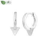 Minimalist Geometry 24K Silver Hoop Earrings for Women