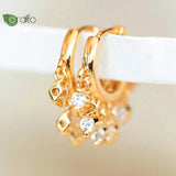 925 Silver CZ Tassel Hoop Earrings for Women