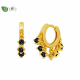 925 Silver CZ Tassel Hoop Earrings for Women