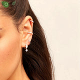 925 Silver Hoop Earrings Minimalist Wedding Jewelry