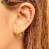 925 Silver Hoop Earrings Minimalist Wedding Jewelry