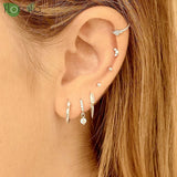 925 Silver Hoop Earrings Minimalist Wedding Jewelry