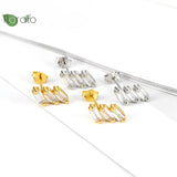 925 Silver Zircon Stud Earrings, Elegant Design