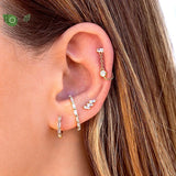 925 Silver Zircon Stud Earrings, Elegant Design