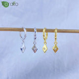 925 Silver Minimalist Geometric Pendant Hoop Earrings for Women