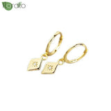925 Silver Minimalist Geometric Pendant Hoop Earrings for Women