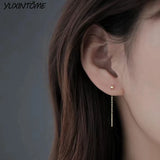 925 Silver Minimalist Circle Studs 24K Earrings Party Jewelry
