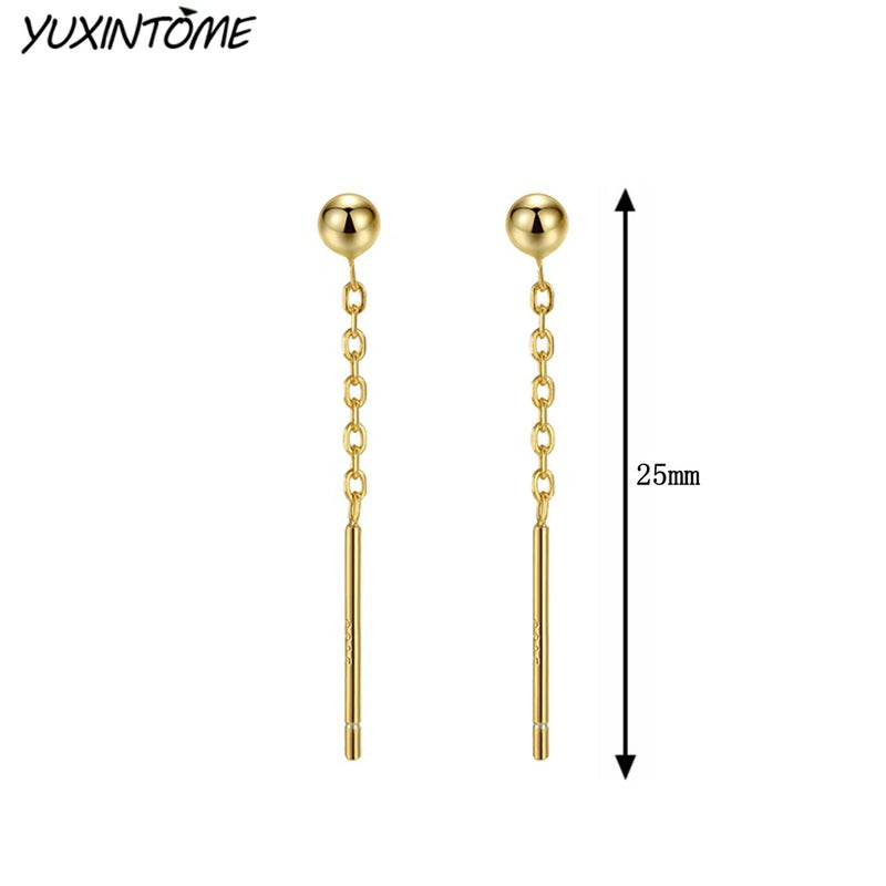 925 Silver Minimalist Circle Studs 24K Earrings Party Jewelry
