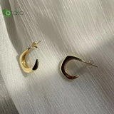 925 Silver Minimalist C Shape Stud Earrings