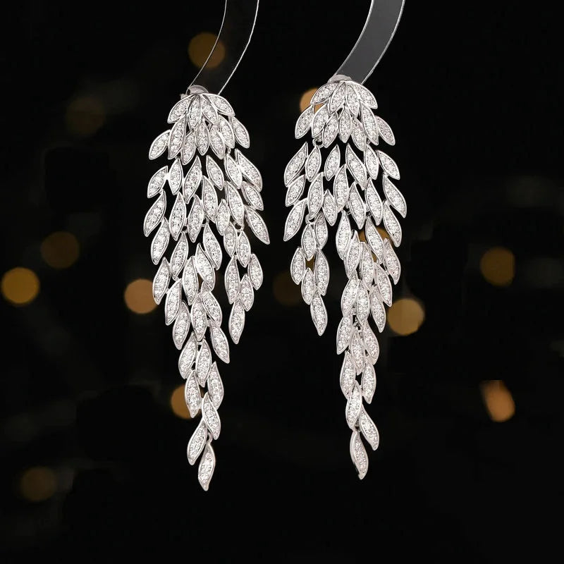925 Silver Needle Multi-layer Tassel Earrings