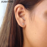 925 Silver Clover Stud Earrings Multicolor 24K for Women