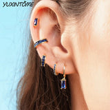 925 Sterling Silver Needle Small Hoop Earrings for Women