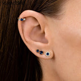 925 Sterling Silver Needle Small Hoop Earrings for Women