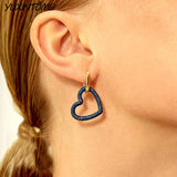 Heart Hoop Earrings with Zircon