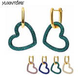 Heart Hoop Earrings with Zircon