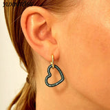 Heart Hoop Earrings with Zircon
