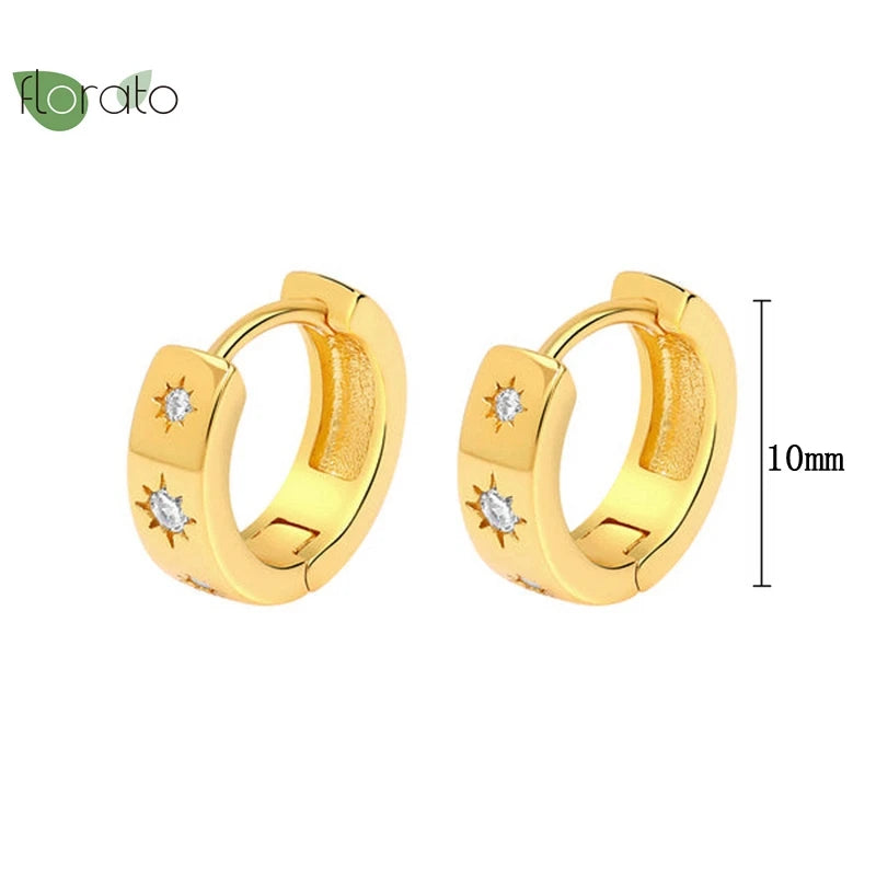 925 Silver 18K Earrings 10mm Hoops for Women