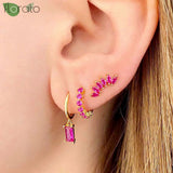925 Silver 18K Leaf Rhinestone Earrings Wedding Jewelry