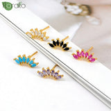 925 Silver 18K Leaf Rhinestone Earrings Wedding Jewelry
