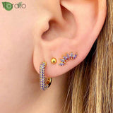 925 Silver 18K Leaf Rhinestone Earrings Wedding Jewelry