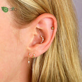 24K Metal Chain Tassel Stud Earrings for Women