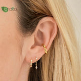 24K Metal Chain Tassel Stud Earrings for Women