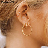 925 Silver C-Stud Earrings Punk 24K Party Ear Jewelry