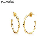 925 Silver C-Stud Earrings Punk 24K Party Ear Jewelry