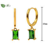 925 Silver Emerald Hoop Heart Earrings Wedding Jewelry