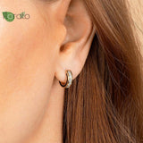 925 Silver 24K Earrings Women Punk C-shaped Stud Party Jewelry