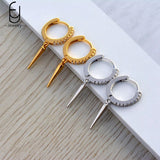 Vintage Tapered Silver Hoop Earrings for Women Party Jewelry