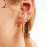 Vintage Tapered Silver Hoop Earrings for Women Party Jewelry