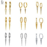 Vintage Tapered Silver Hoop Earrings for Women Party Jewelry