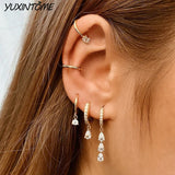 925 Silver Punk Small Hoop Earrings 24K Ear Accessories