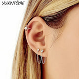 925 Silver Punk Small Hoop Earrings 24K Ear Accessories