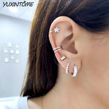 925 Silver Punk Small Hoop Earrings 24K Ear Accessories