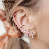 925 Silver Punk Small Hoop Earrings 24K Ear Accessories